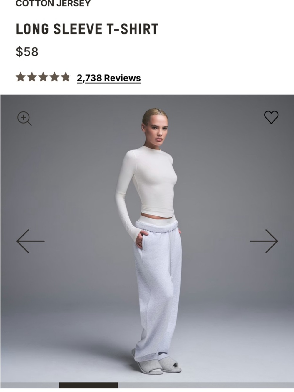 SKIMS Long-Sleeve Crewneck Top - Bone